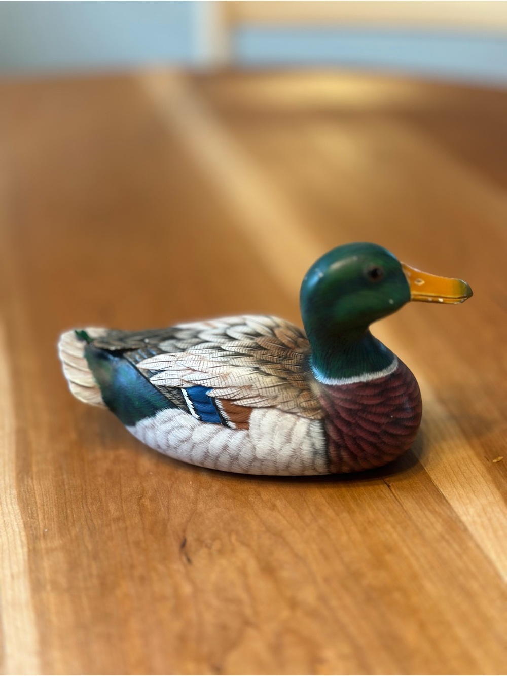 Alaska Made Hand-Painted Mallard Duck Figurine in Green and Brown